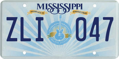 MS license plate ZLI047