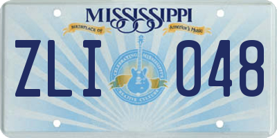 MS license plate ZLI048