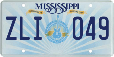 MS license plate ZLI049