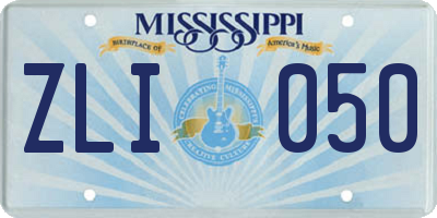 MS license plate ZLI050