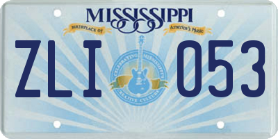 MS license plate ZLI053