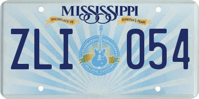 MS license plate ZLI054