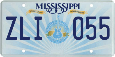 MS license plate ZLI055