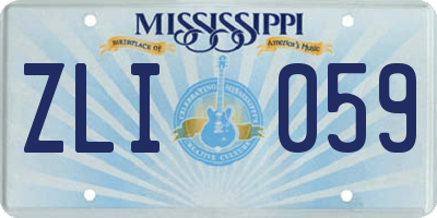 MS license plate ZLI059
