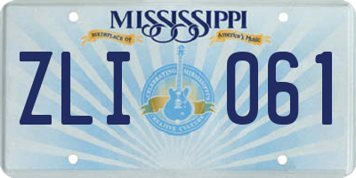MS license plate ZLI061