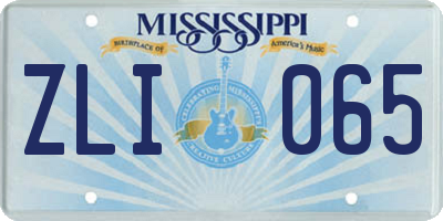 MS license plate ZLI065