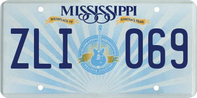 MS license plate ZLI069
