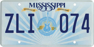 MS license plate ZLI074