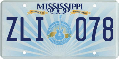 MS license plate ZLI078