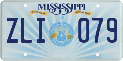 MS license plate ZLI079