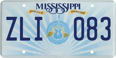 MS license plate ZLI083