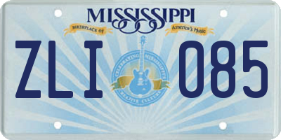 MS license plate ZLI085