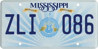 MS license plate ZLI086