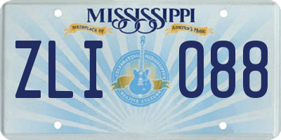 MS license plate ZLI088