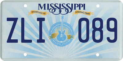 MS license plate ZLI089