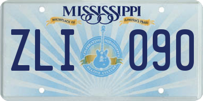 MS license plate ZLI090