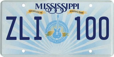 MS license plate ZLI100