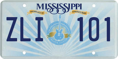MS license plate ZLI101