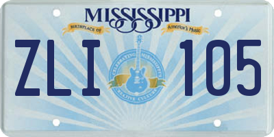 MS license plate ZLI105