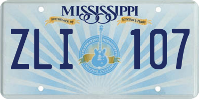 MS license plate ZLI107
