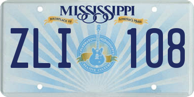 MS license plate ZLI108