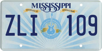 MS license plate ZLI109