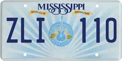 MS license plate ZLI110
