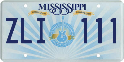 MS license plate ZLI111