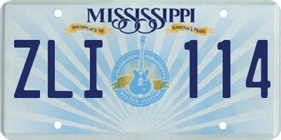 MS license plate ZLI114