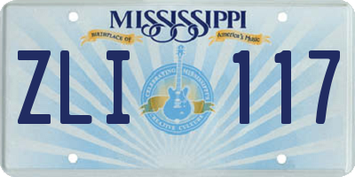 MS license plate ZLI117