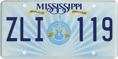 MS license plate ZLI119