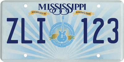 MS license plate ZLI123