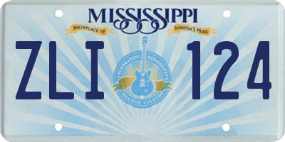 MS license plate ZLI124