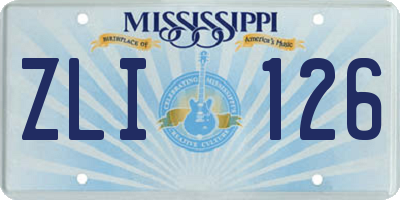 MS license plate ZLI126