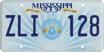 MS license plate ZLI128