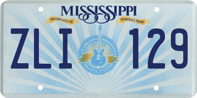 MS license plate ZLI129