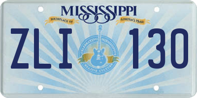 MS license plate ZLI130