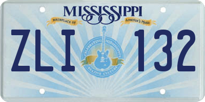 MS license plate ZLI132