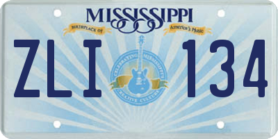 MS license plate ZLI134