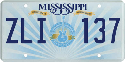 MS license plate ZLI137