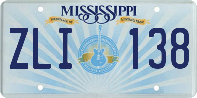 MS license plate ZLI138