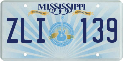MS license plate ZLI139