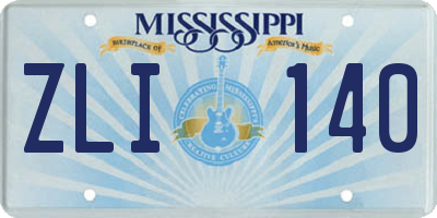 MS license plate ZLI140