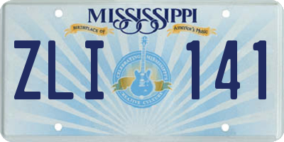 MS license plate ZLI141