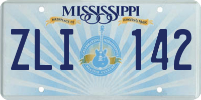 MS license plate ZLI142