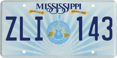 MS license plate ZLI143