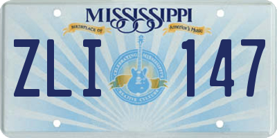 MS license plate ZLI147
