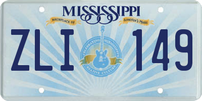 MS license plate ZLI149