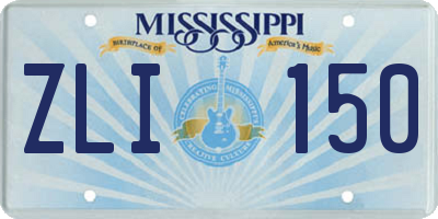 MS license plate ZLI150
