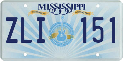 MS license plate ZLI151